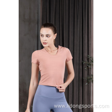 Women Sport Comfortable Gym Yoga Short Sleeve Shirt